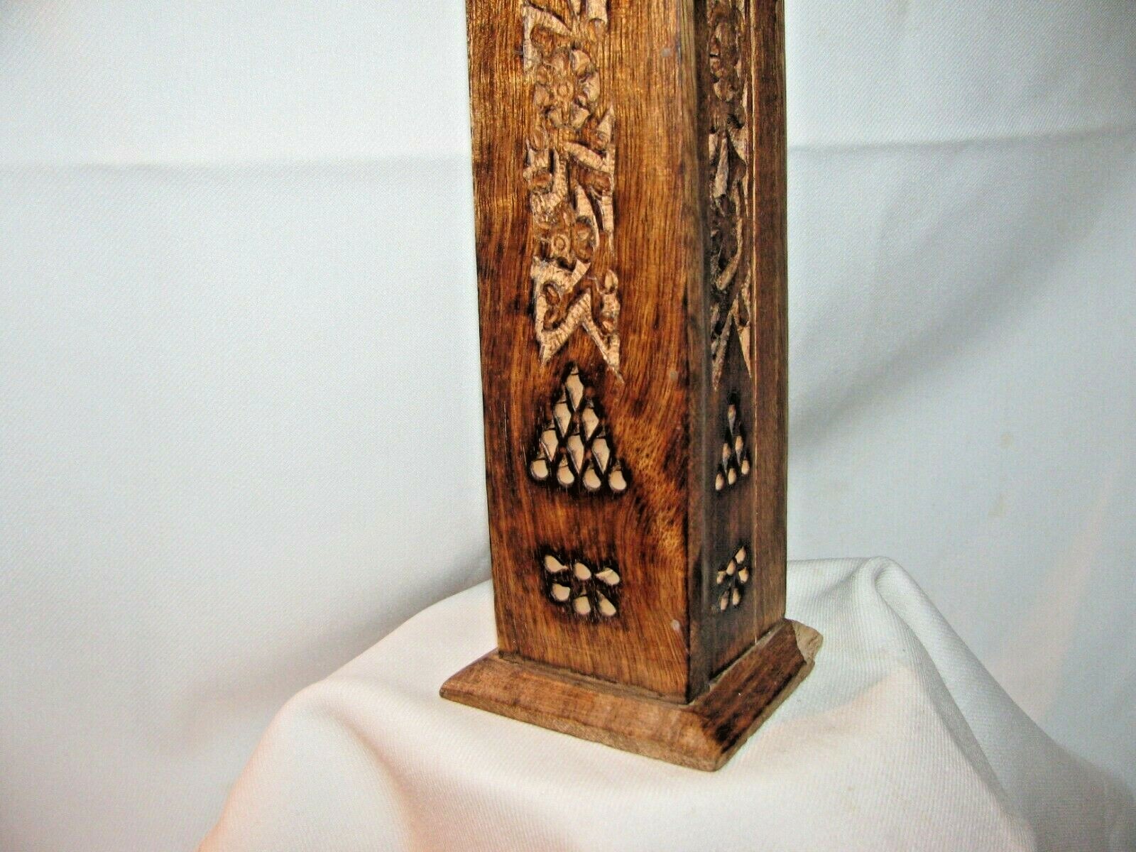 ( # 2 )  vtg  hand crafted  traditional wood  incence stick  burner  hollow hold