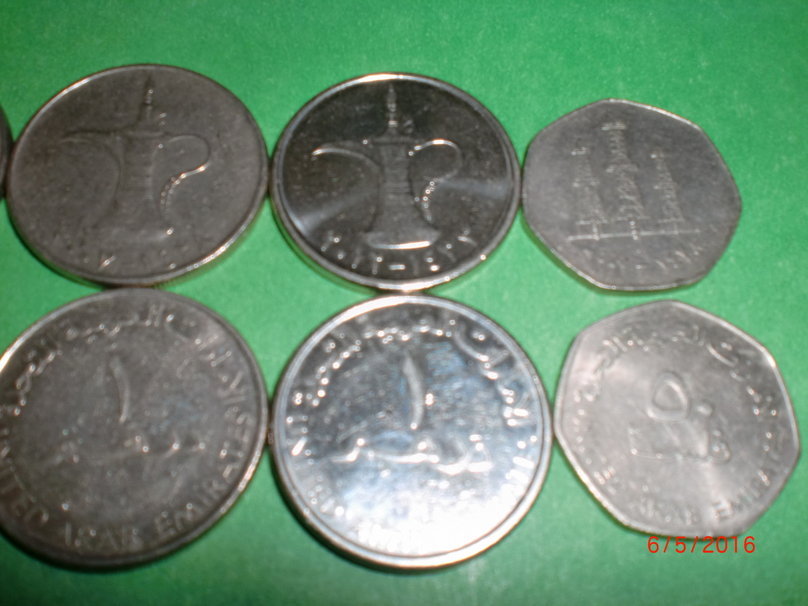 - UNITED ARAB EMIRATES(UAE) - 5 OLD & NEW COINS - BIG & HEAVY - 1998-2012 # 5IQ