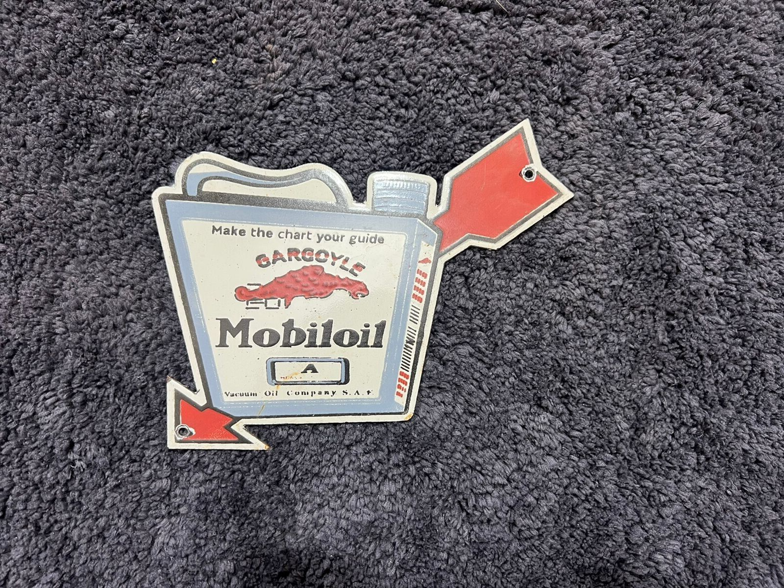 MOBILOIL看板 Vintage MobilOil Oil Can / Bottle Original Motor Oil Rack