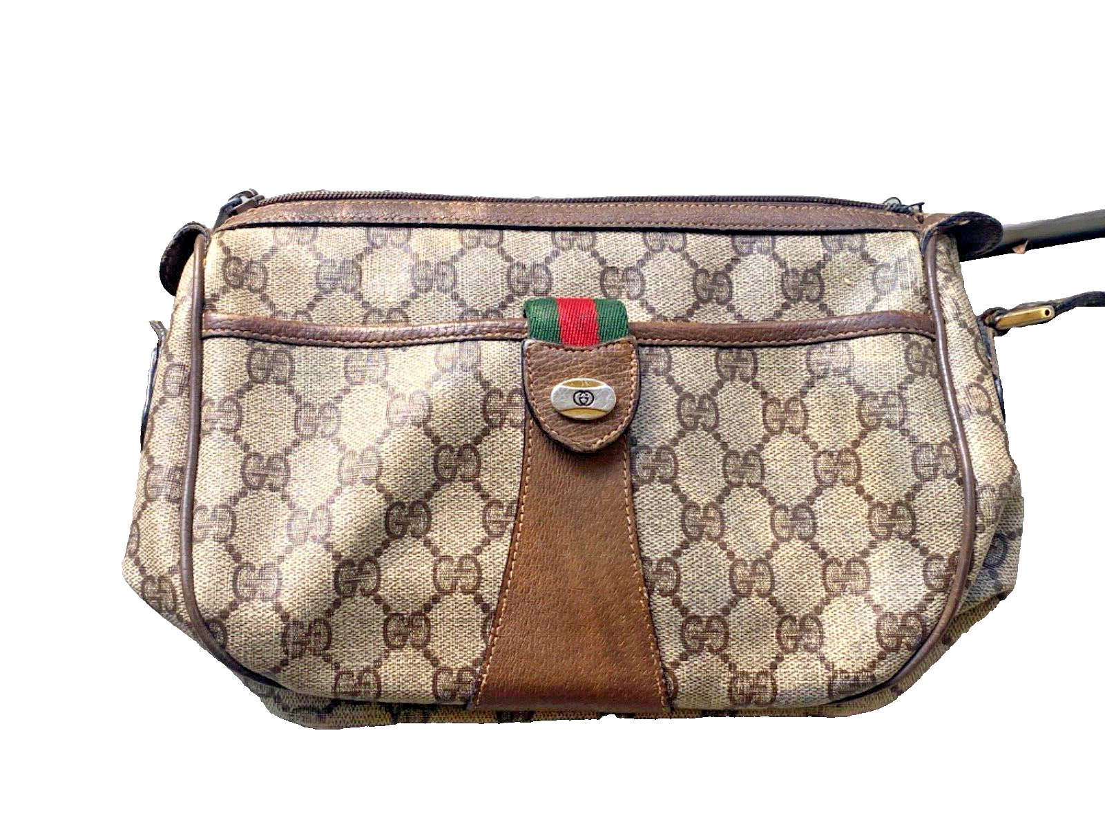 Authentic GUCCI Sherry Line Shoulder Bag GG PVC Leather