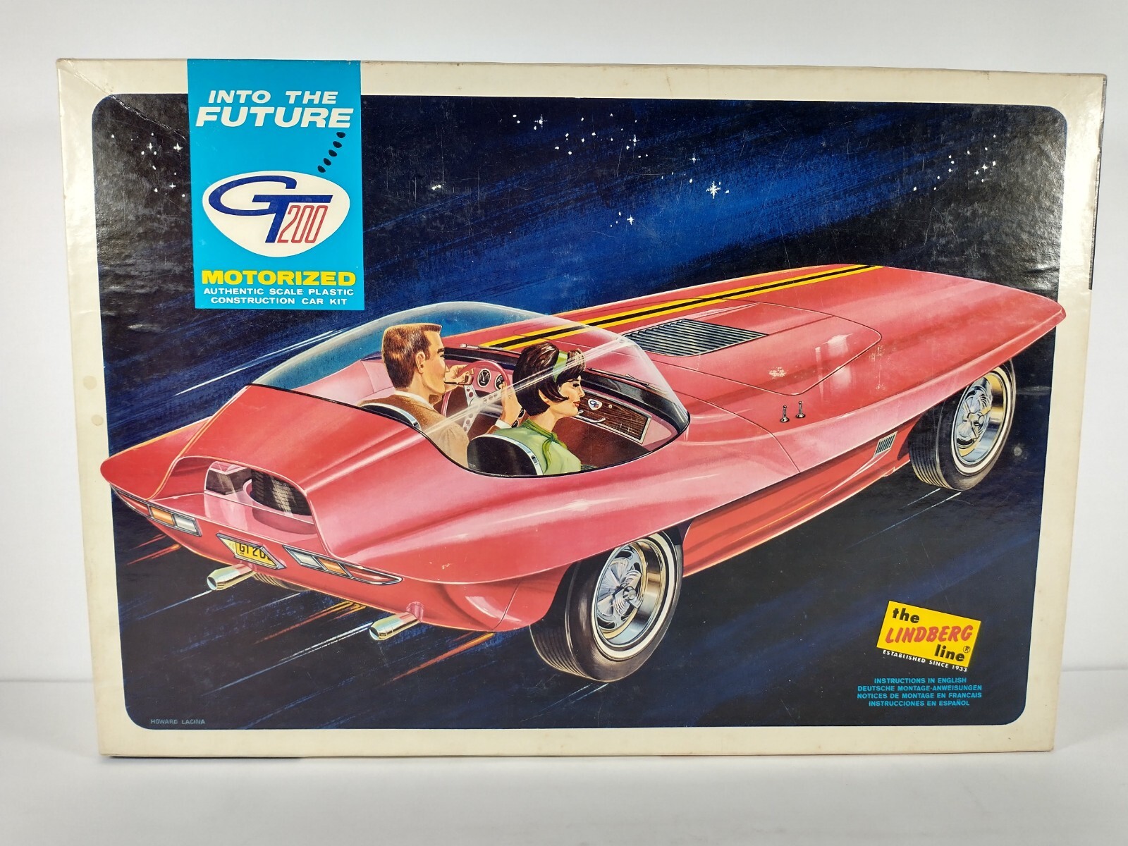 Vintage 1964 Lindberg GT 200 Motorized Model Kit 1:12 Space