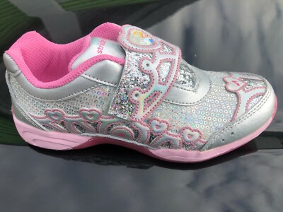 Stride Rite Kids Disney Wish Light-up Cinderella Sneakers Silver YG53078DY NIB