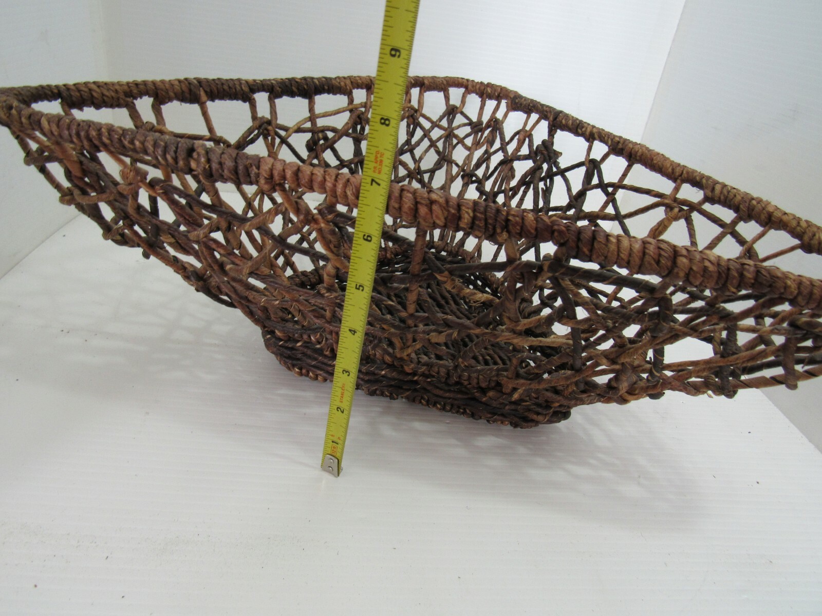 Large Triangular Wicker Rattan Basket, Home Decor