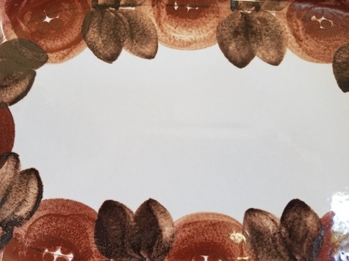 ARABIA FINLAND ROSMARIN BROWN ULLA PROCOPE 14in Oval Platter