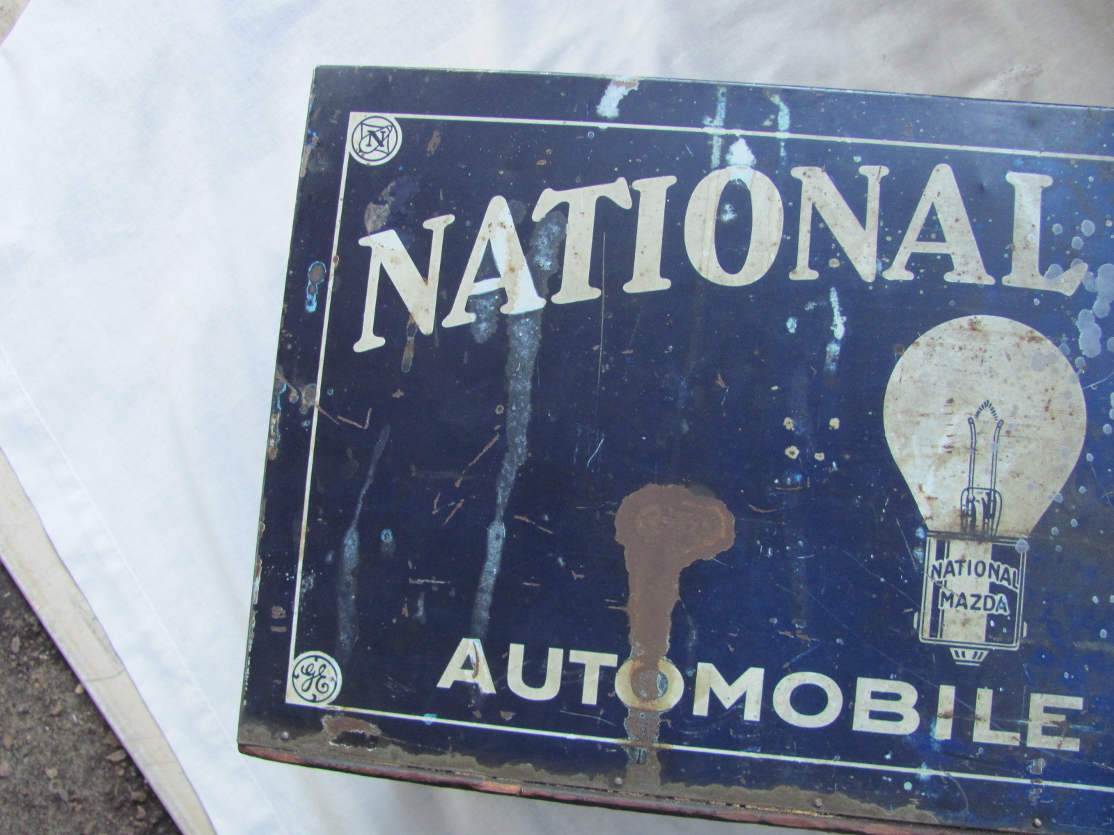 National Mazda Automobile Lamps 1920's 30's Store Display Cabinet