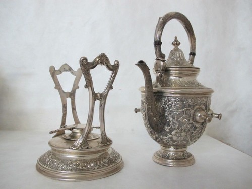 MANCHESTER COFFEE/TEA SET, REPOUSSE “SOUTHERN ROSE” PATTERN. 3 PIECES
