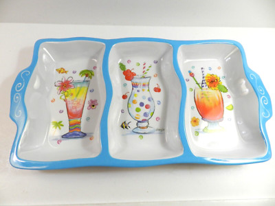 Keller Charles Philadephia Melamine 3 Compartment Serving Tray Drink Design