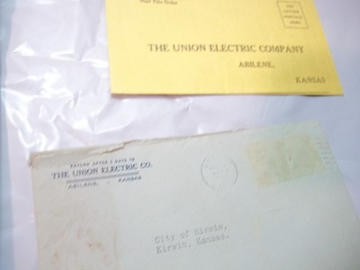 Original Letterhead Abilene Kansas Union Electric Co. selling Century Fans