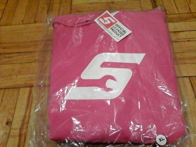 pink snap on hoodie