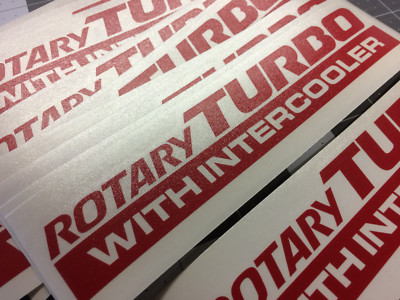 Mazda Rotary Turbo Decal; Intercooler, Cosmo, Luce, RX-7, 12a, Sticker, Logo