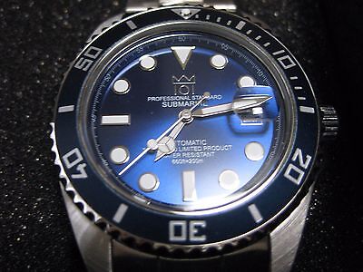 Pre-owned Hyakuichi 101 Automatic Watch Deep Blue Navy Divers Stainless Japan Movement