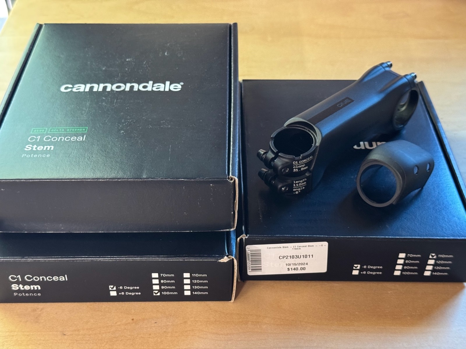 cannondale キャノンデール C1 Conceal Stem 110mm Cannondale C1 Conceal Stem 110mm x -6 Degree Stem Black