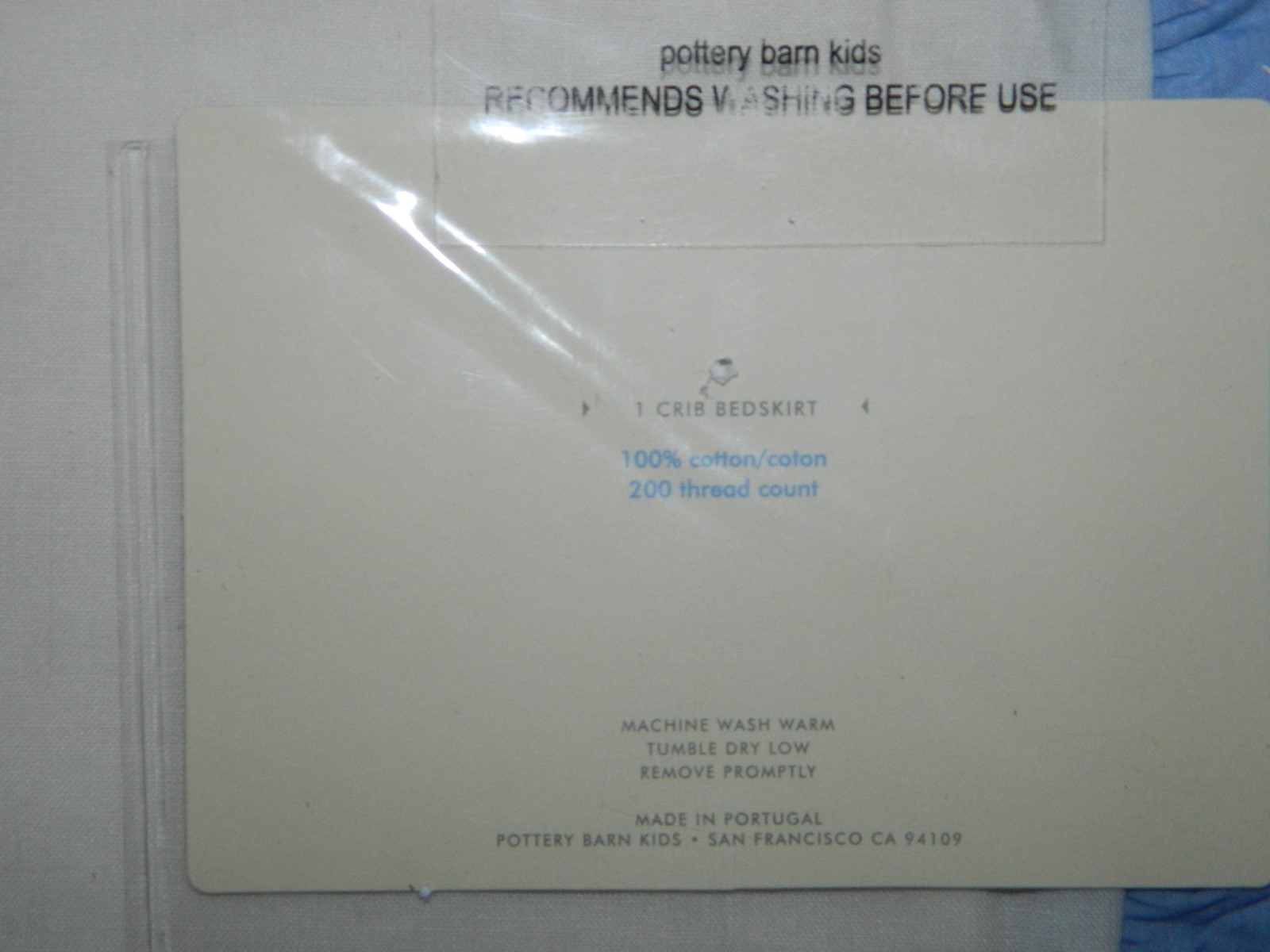 Pottery Barn Kids Chambray Percale Crib Bedskirt Blue