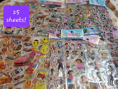25 Different Sheets 3D Puffy Stickers Bulk for Kids Children Gift Cartoon Animal