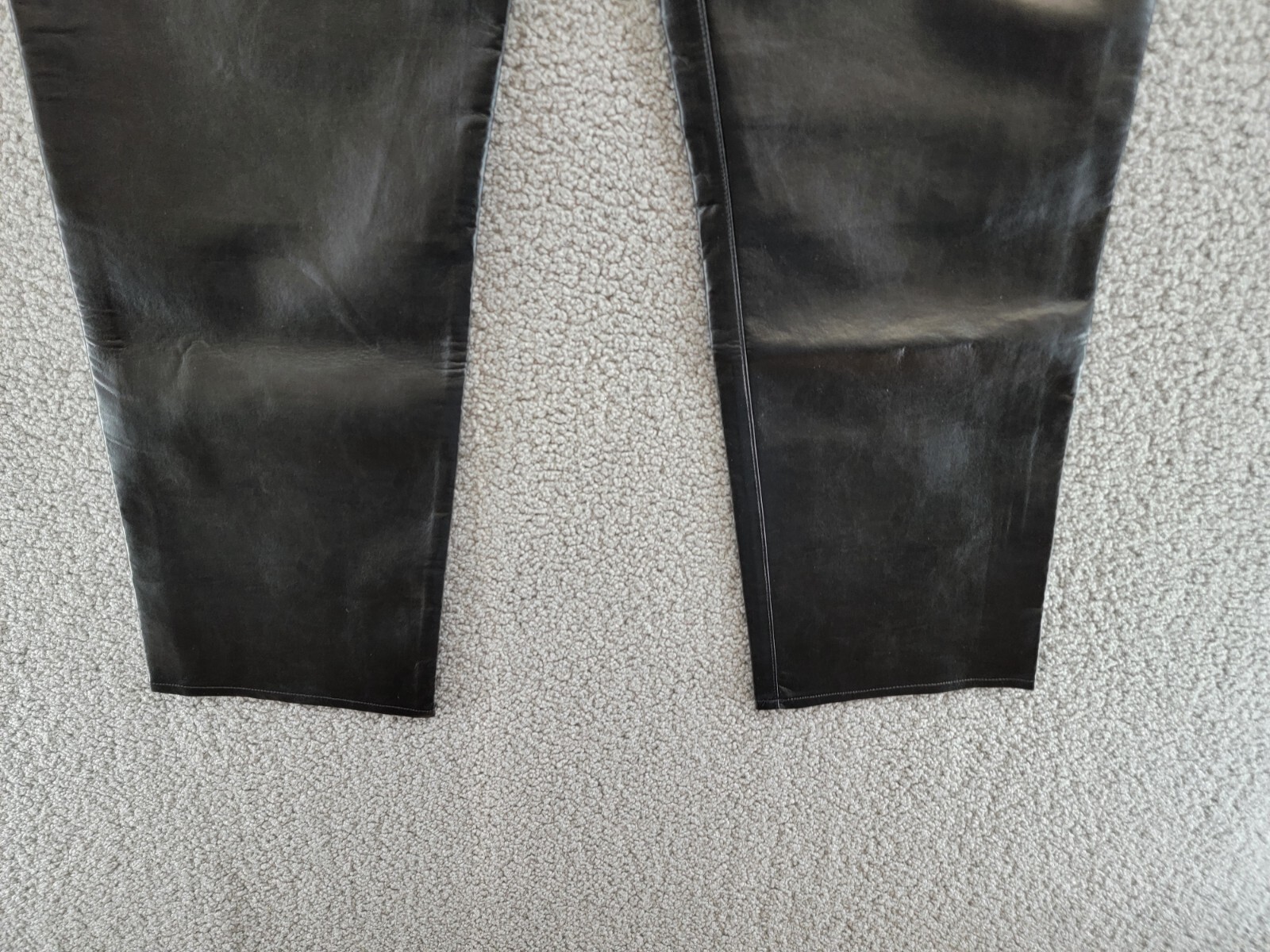 AGOLDE 90s Fitted Recycled Leather Pants Women's 31 Black Pockets Button Zip - Picture 14 of 18