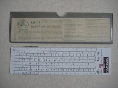 Faber Castell Parifix  20/68 Umrechner Gewichte Maße # Rechenschieber # 1957 
