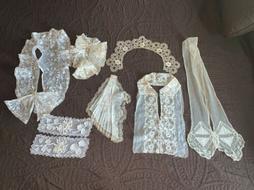Antique Vintage Lot of 9 Lace Collars White Off White