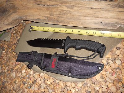 M-tech/Knife/Bowie/Blade/Survival/Rubber grip/440 SS/Combat/Camping/12"+/BK