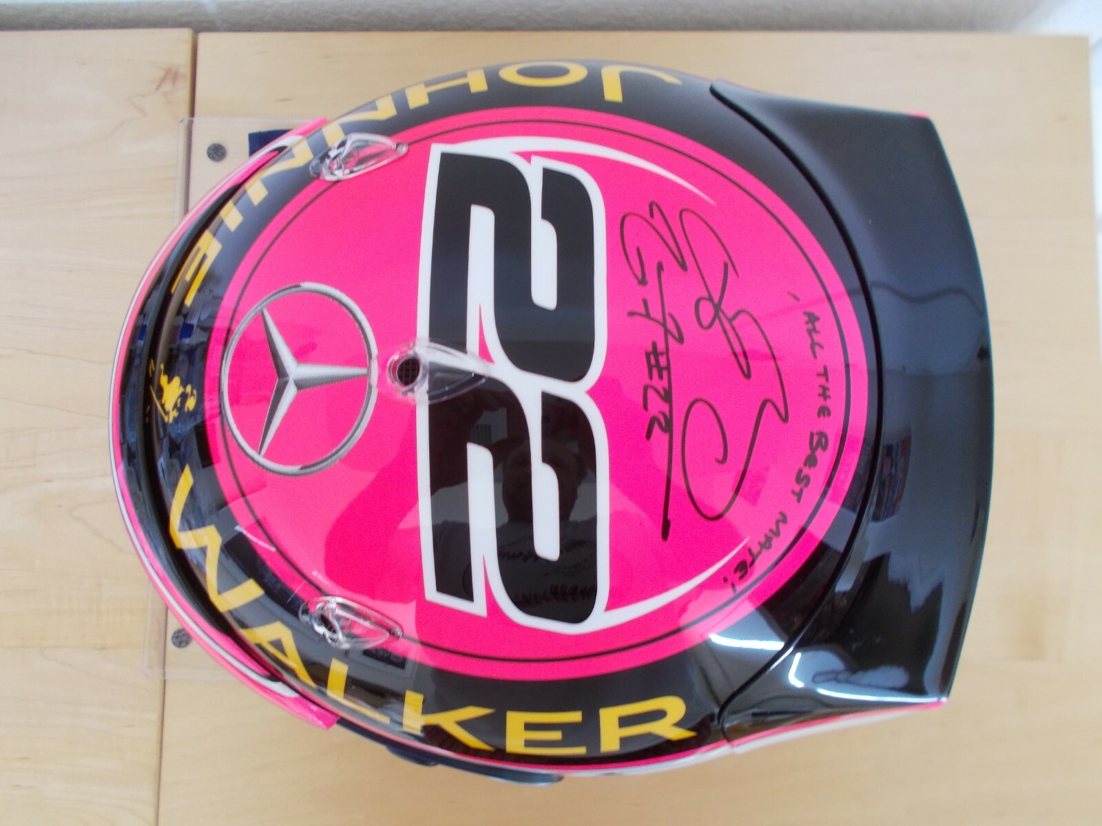 JENSON BUTTON MCLAREN MERCEDES PINK JAPAN GP 2014 ARAI GP6 RC HELMET