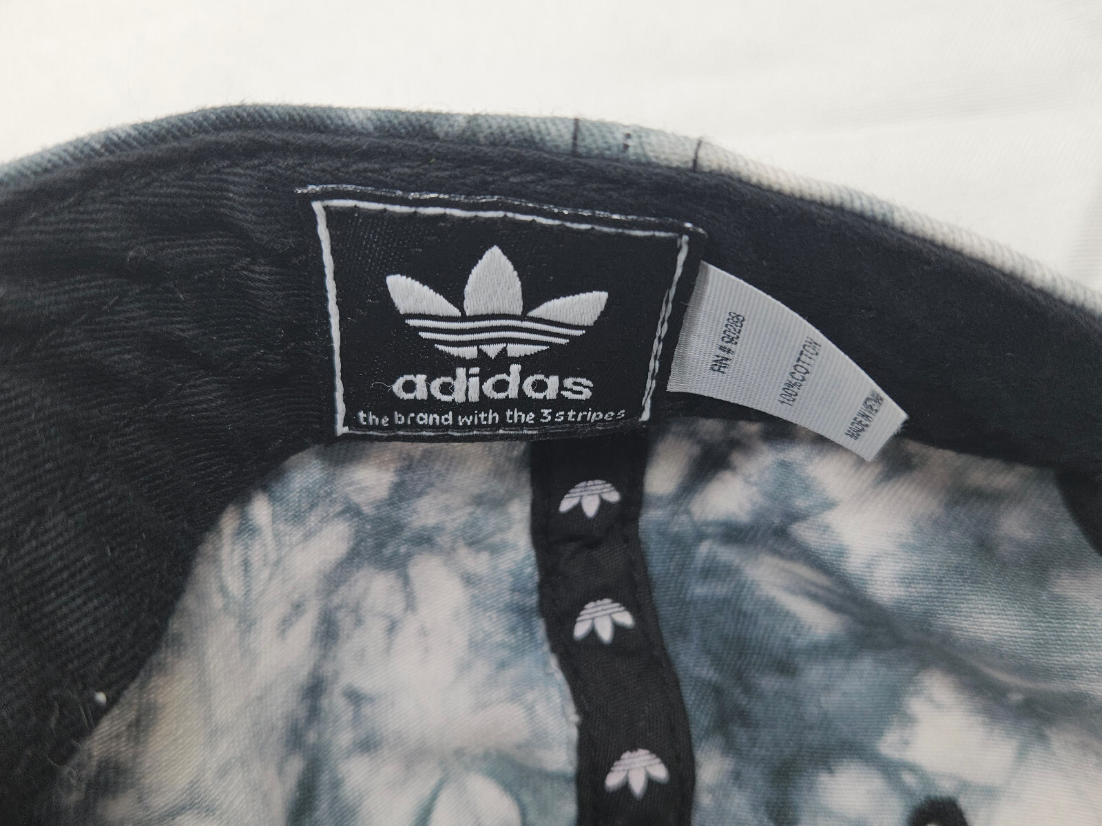 Adidas Originals Relaxed Tie Dye Strapback Hat Cap White Black