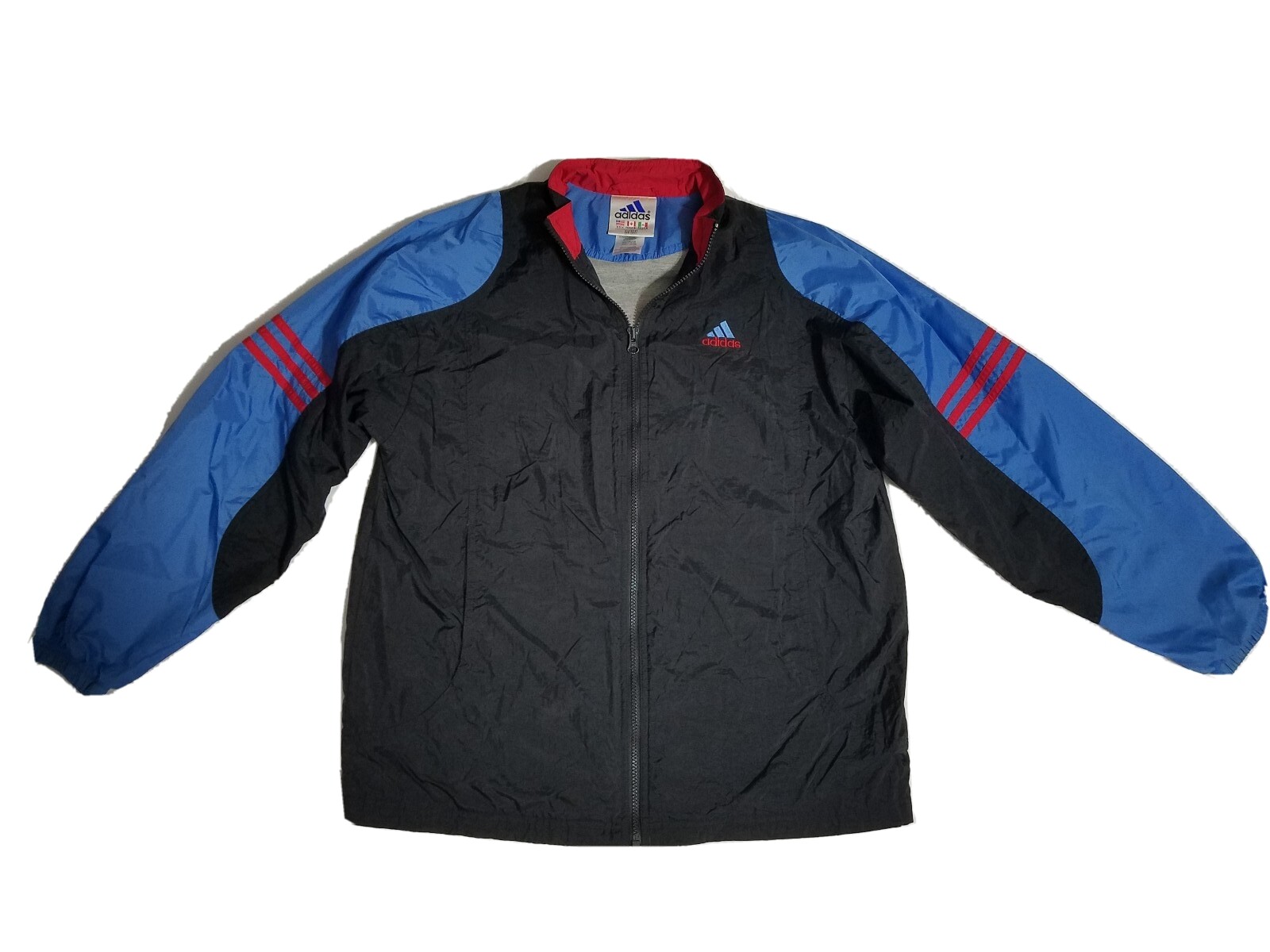 red and blue adidas jacket