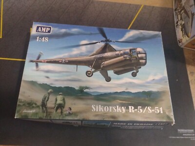 RARE AMP 1:48 SCALE Sikorsky R-5/S-51 KIT #48002~SEALED PARTS IN OB