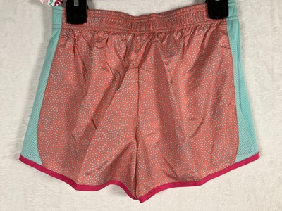 Danskin Now Girls Running Shorts Size XL 14-16 Pink Mesh Polka Dot Lined Gym NEW