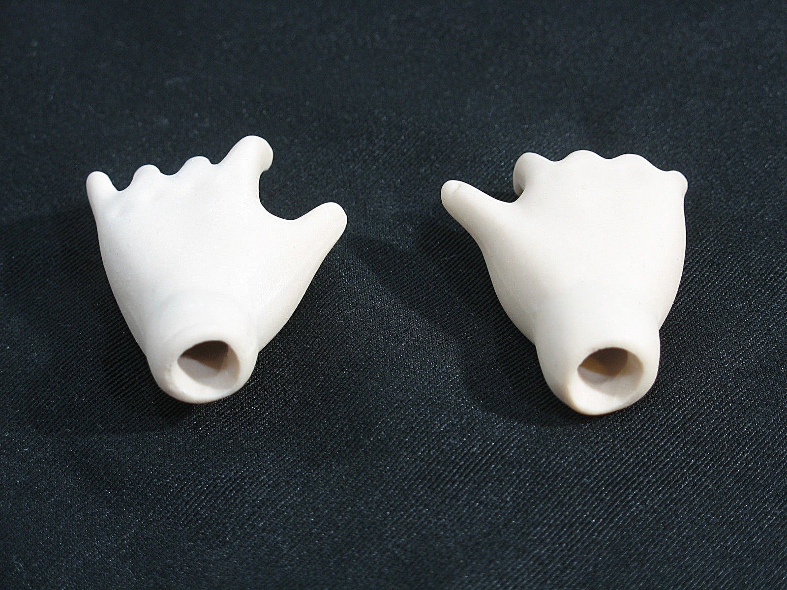 Vintage Bisque Porcelain Doll Hands 2 inches long .5 inch Socket New Old Stock