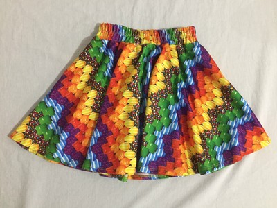 Zara Terez Candy Crush Chevron Skater Skirt Multi-Color Big Girls Size L NWT!