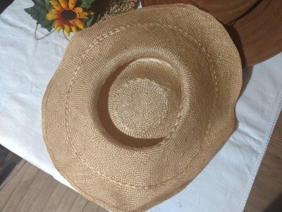 3 VTG 1930's - 1950's Wicker Straw Fashion Hats Flowers Costume Suede Wide Brims