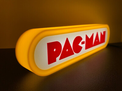 Pac-Man 3d Printed Led Sign