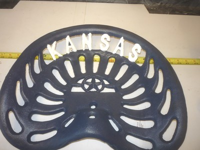 6 CAST IRON FARM BAR STOOL GARDEN SEAT  KANSAS  JAYHAWK BLUE