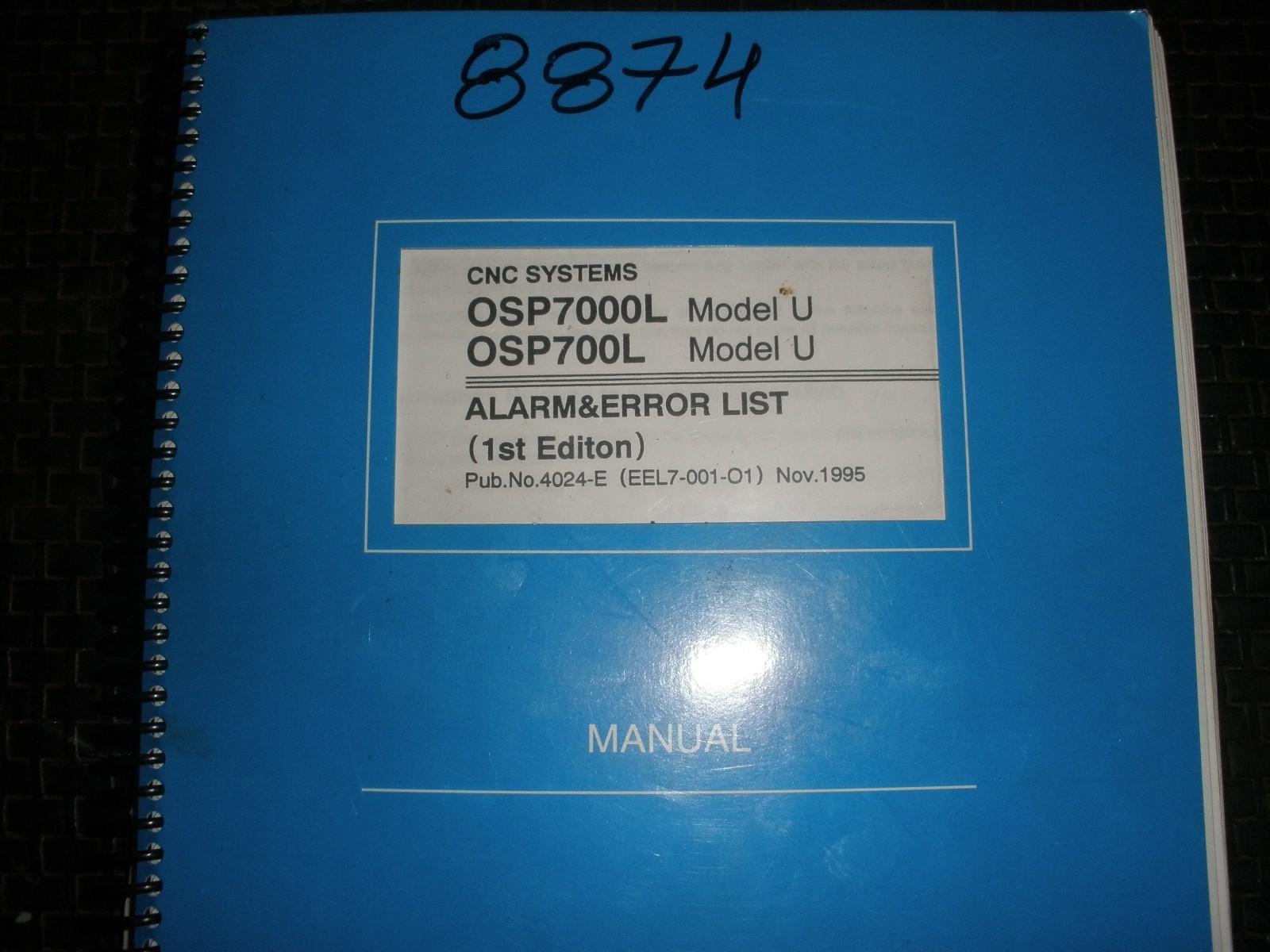 Okuma CNC OSP7000L/700L Model U Control Alarm & Error List ManualのeBay