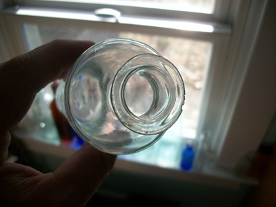 EARLY OPEN PONTIL FLARED LIP CYLINDER MEDICINE OR UTILITY PUFF 6 INCH