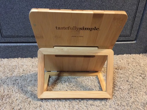 Tastefully Simple Wooden Magnetic Adjustable Foldable Recipe Book Stand Holder