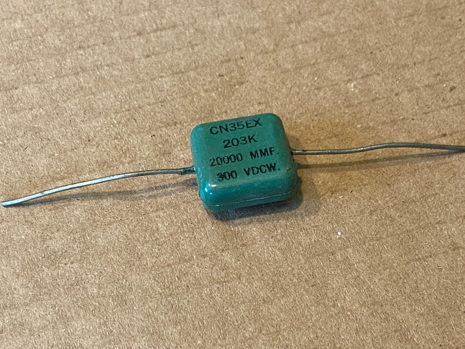 NOS Vintage Tobe .02 uf 300v Capacitor Green Molded Guitar