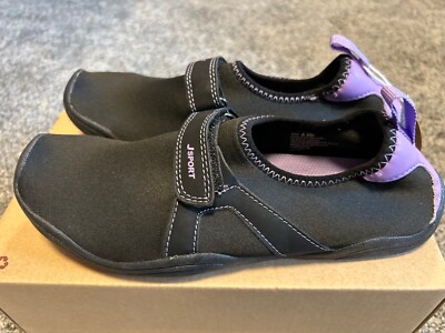 JSport By JAMBU Cycle Slip-On Water Ready Shoes Black Lavender Women's 6.5 New