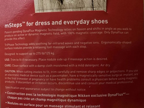 Nikken MSTEPS MAGNETIC SHOE INSERTS (MAGSTEPS) PAIN RELIEF CIRCULATION