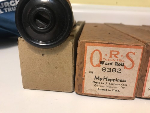 Antique Vintage Lot QRS Q.R.S Word Rolls Play Piano Music Songs W/ Boxes +