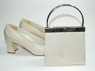 Vintage Bridesmaid Shoes Libby Luxe B Size 8 Dyes Cream Beige Tan Small Purse