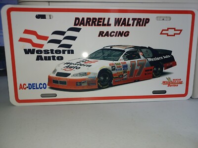 Vintage looking WESTERN AUTO Racing Team DARRELL WALTRIP License Plate 17 1980s 