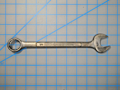 Craftsman 7/8'' Combination Wrench 12 Point =v= Vintage Made in USA 9.5'' Long