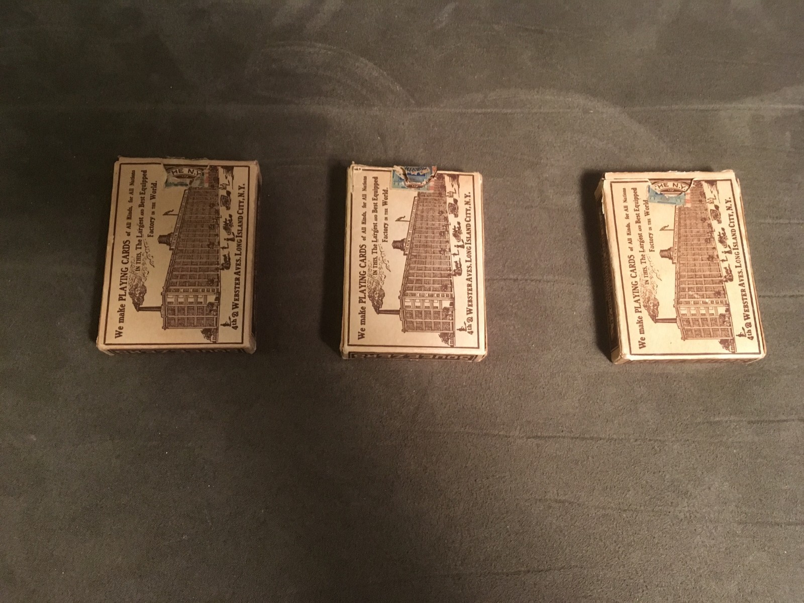 3 Decks NEW YORK CONSOLIDATED CARD CO. No. 220 STEAMBOAT SQUEEZERS PLAYING CARDS