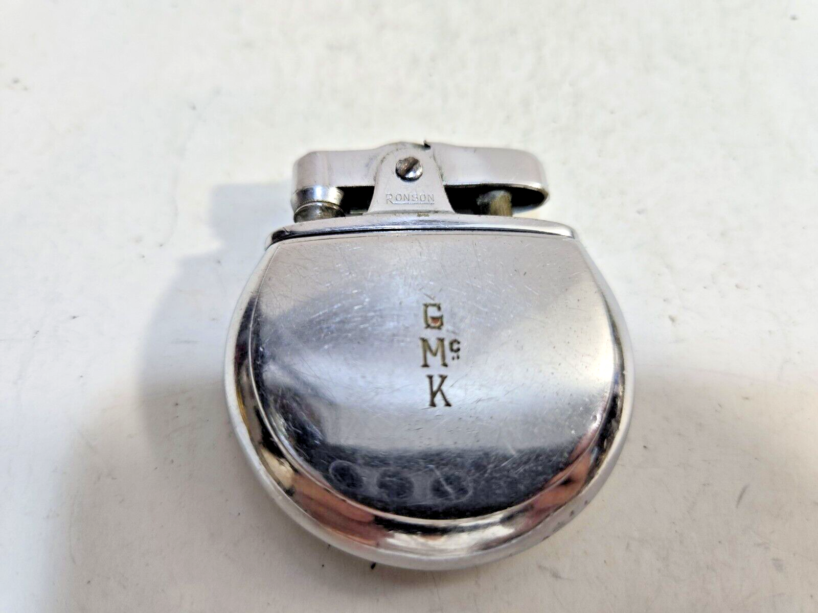 ヘビカーゴronson vintage ライター 丸型 シルバー ブラウン ヘビカーゴronson vintage ライター 丸型 シルバー ブラウン