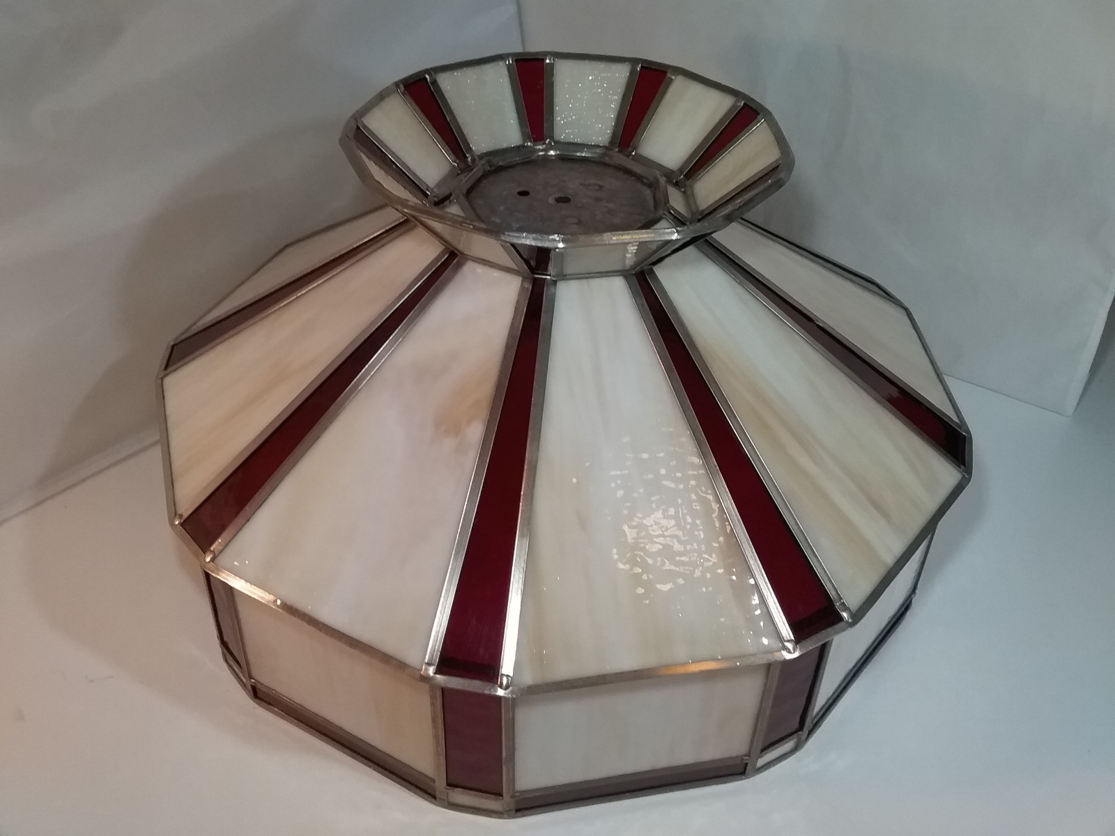 Vintage Hand Made Stained Glass Chandelier By Northern Light Beamsville Ontario