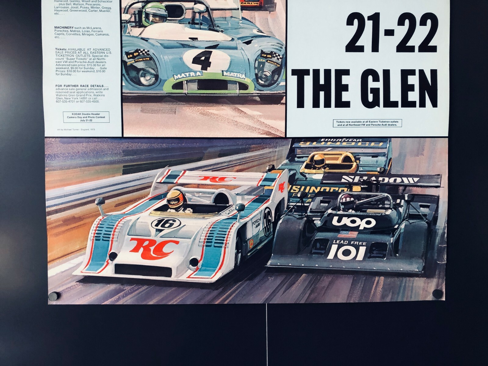 Watkins Glen 6 Hours & the Can-Am (July 21/22, 1973) -Original Poster 22 x 28 NM