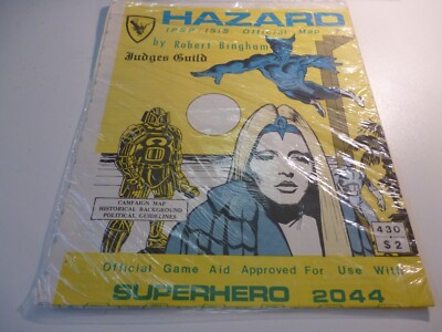Judges Guild Hazard 22 x 33 Hex Map for Superhero 2044 Gaming New/Mint!