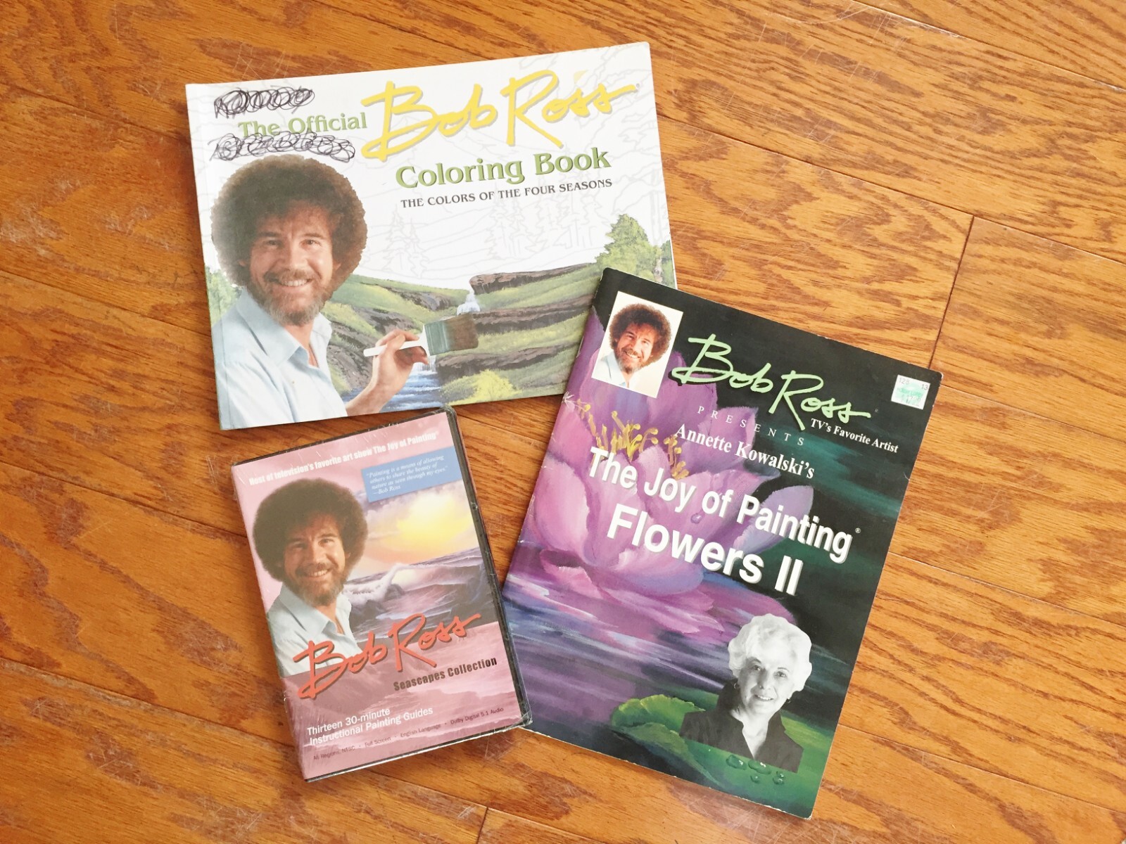 2　Bob ross DVD６巻セット Bob Ross Seascapes DVD 3 Disc Set Sealed & 2 Books Joy of