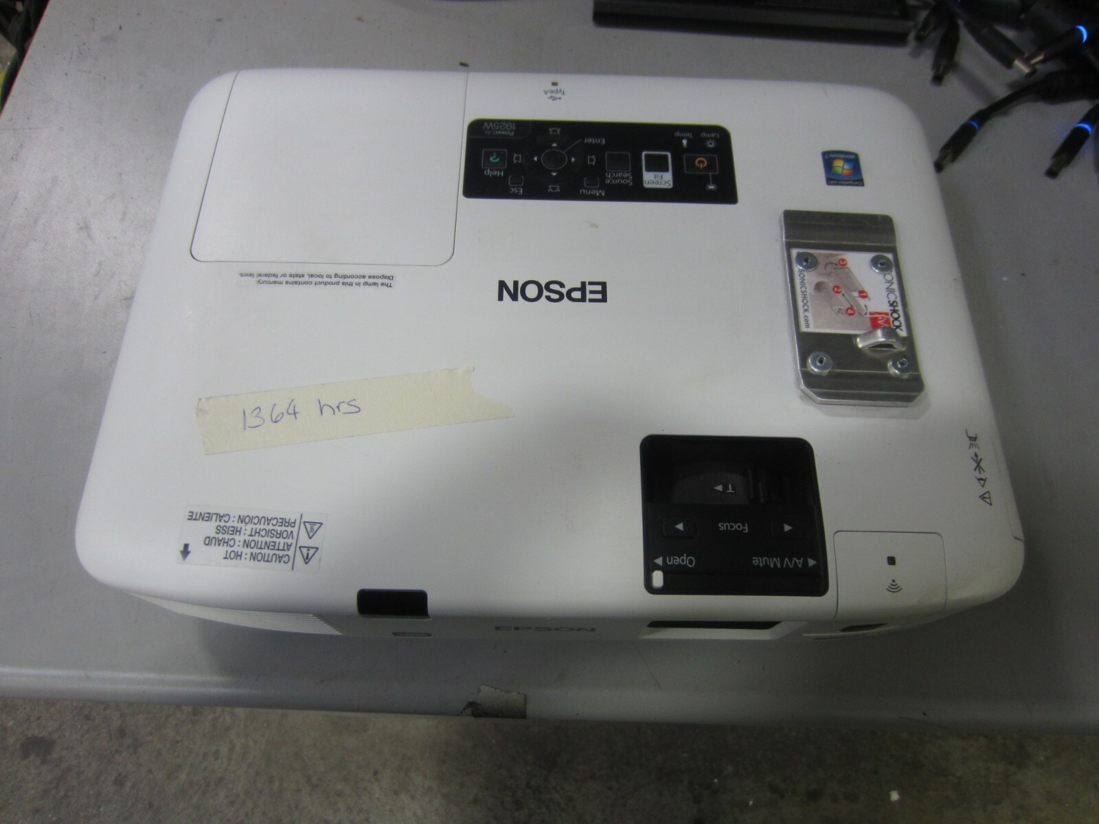 Epson H314A Projector 1364 Lamp Hours Tested