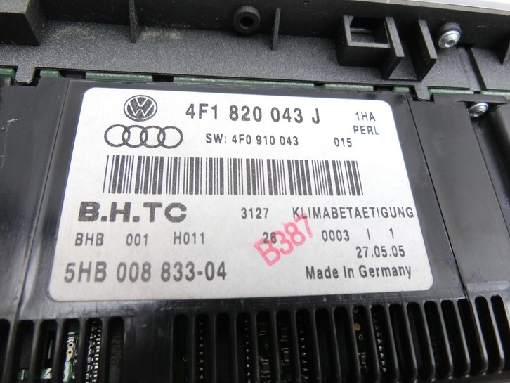 Audi A6 4F C6 05-09 Bedienteil Heizung Klimabedienteil Sitzheizung Audi A6 4F C6 05-09 16.06.2005 4F1820043AJ... Bild 7